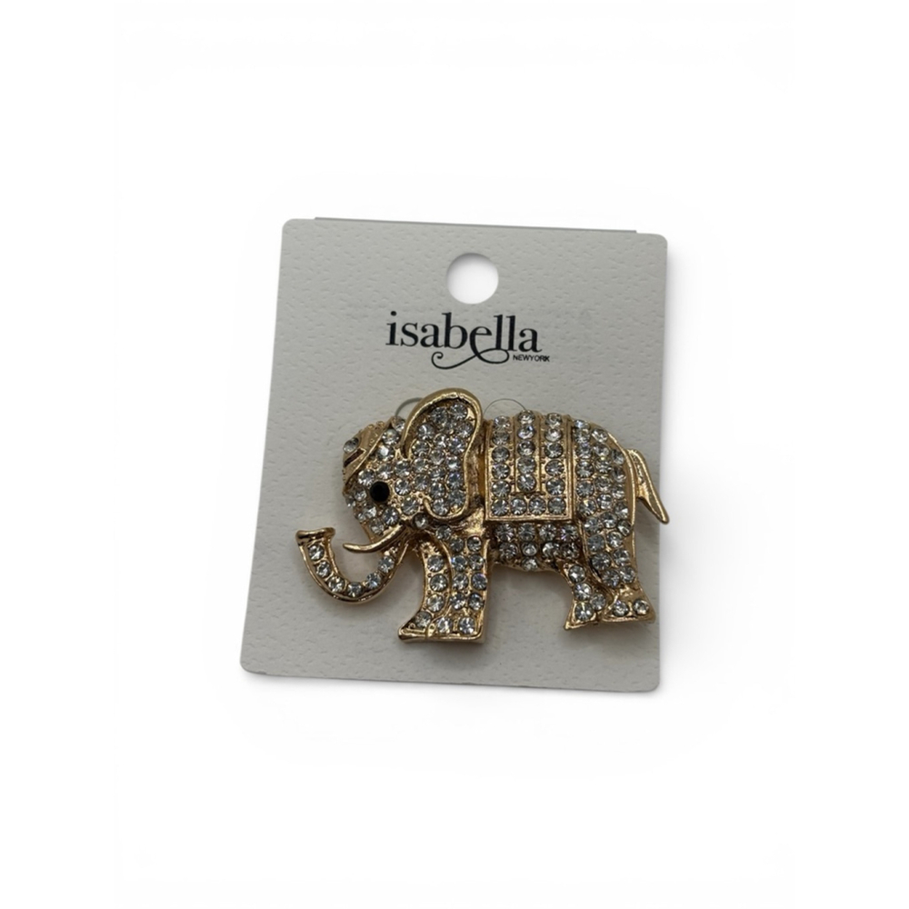 Isabella New York Elephant Rhinestone Brooch